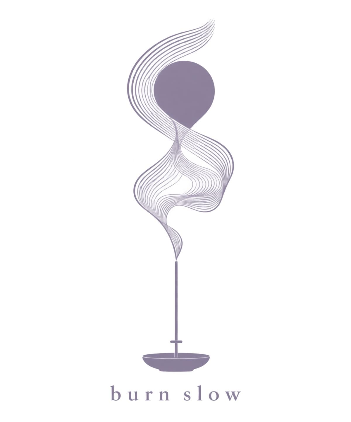 EMBR HOUSE BURN SLOW Lavender art print on a light background