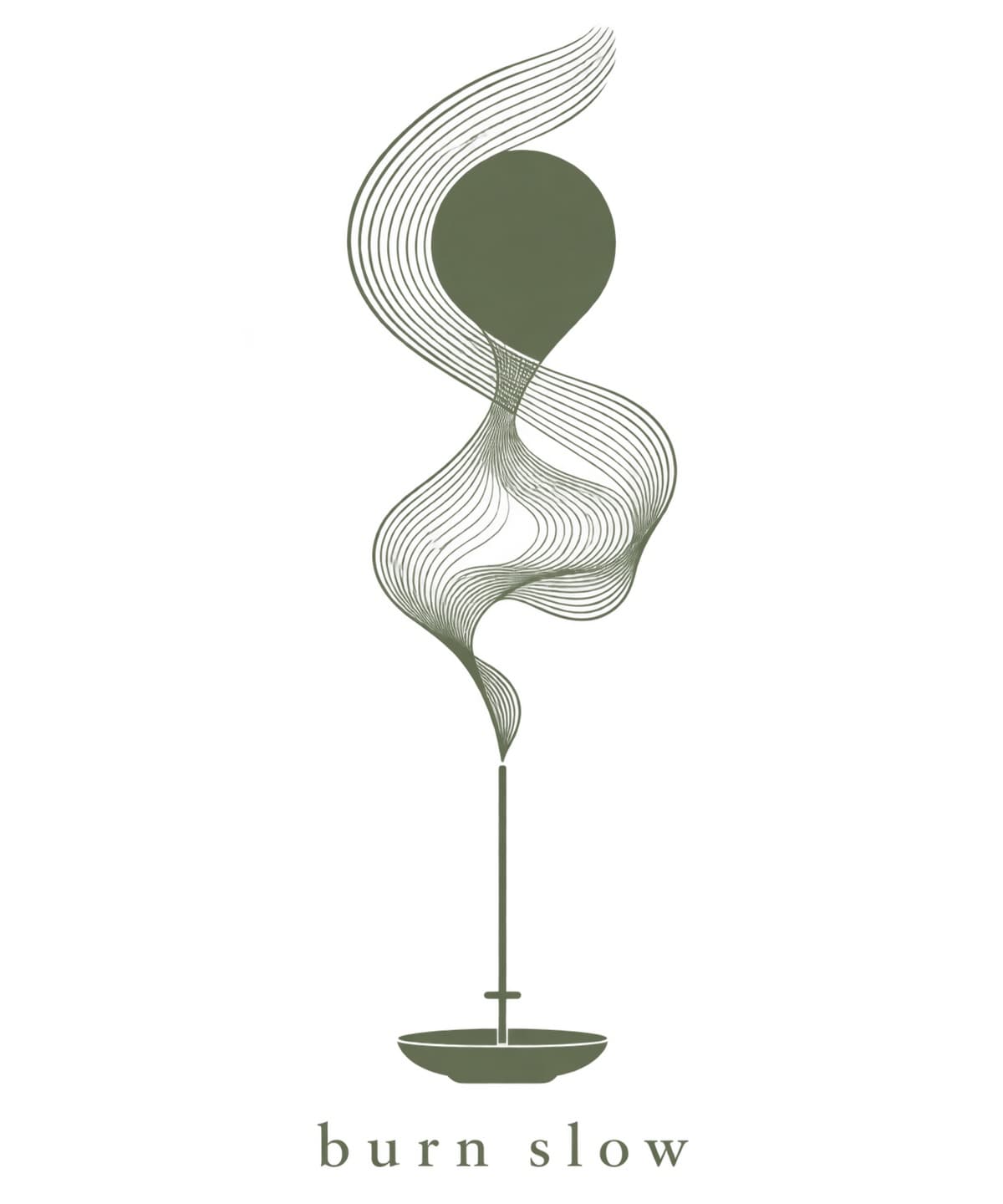 EMBR HOUSE BURN SLOW Moss art print on a light background